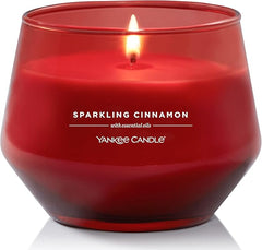 Yankee Candle Studio Scented Candle Sparkling Cinnamon Medium Candle Long Burning Candles: 35-50 Hours Stylish Glass Vessel Design with Red Wax Perfect Gifts for WomenGifts for MumWedding Gifts & More