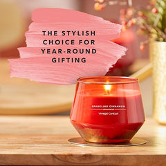 Yankee Candle Studio Scented Candle Sparkling Cinnamon Medium Candle Long Burning Candles: 35-50 Hours Stylish Glass Vessel Design with Red Wax Perfect Gifts for WomenGifts for MumWedding Gifts & More
