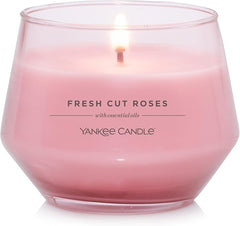 Yankee Candle Studio Scented Candle| Fresh Cut Roses Medium Candle | Long Burning Candles: 40-65 Hours | Stylish Glass Vessel Design | Perfect Gifts for Women, for Mum, Wedding & More