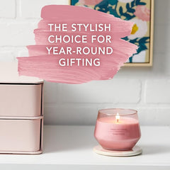 Yankee Candle Studio Scented Candle| Fresh Cut Roses Medium Candle | Long Burning Candles: 40-65 Hours | Stylish Glass Vessel Design | Perfect Gifts for Women, for Mum, Wedding & More