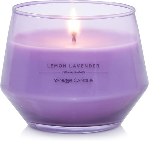 Yankee Candle Studio Scented Candle Lemon Lavender Medium Candle Long Burning Candles: 35-50 Hours Stylish Glass Vessel Design with Purple Wax Perfect Gifts for WomenGifts for MumWedding Gifts & More