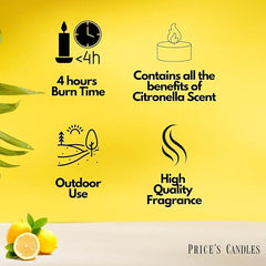 Price's Candles Citronella Tealights Pack of 25 (Citronella Range)