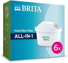 BRITA Flow XXL Water Filter Tank incl. 1x MAXTRA PRO All-in-1 cartridge & MAXTRA PRO All-in-1 Water Filter Cartridge 6 Pack - Original BRITA refill reducing impurities, chlorine, pesticides