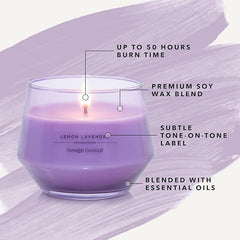 Yankee Candle Studio Scented Candle Lemon Lavender Medium Candle Long Burning Candles: 35-50 Hours Stylish Glass Vessel Design with Purple Wax Perfect Gifts for WomenGifts for MumWedding Gifts & More