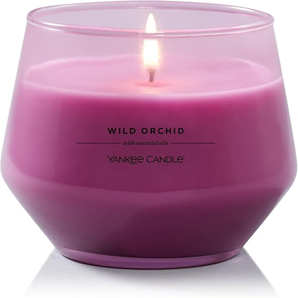 Yankee Candle Studio Scented Candle| Wild Orchid Medium Candle | Long Burning Candles: 40-65 Hours | Stylish Glass Vessel Design | Perfect Gifts for Women, for Mum, Wedding & More