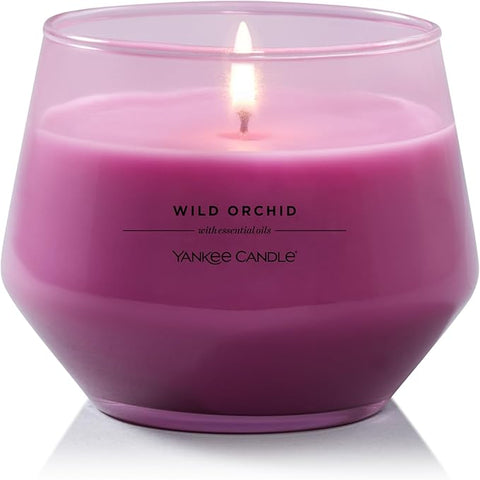 Yankee Candle Studio Scented Candle| Wild Orchid Medium Candle | Long Burning Candles: 40-65 Hours | Stylish Glass Vessel Design | Perfect Gifts for Women, for Mum, Wedding & More