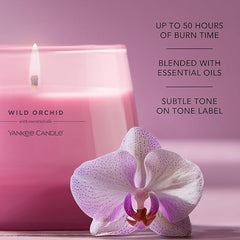 Yankee Candle Studio Scented Candle| Wild Orchid Medium Candle | Long Burning Candles: 40-65 Hours | Stylish Glass Vessel Design | Perfect Gifts for Women, for Mum, Wedding & More