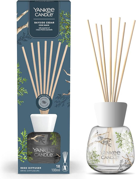 Yankee Candle Signature Reed Diffuser | Bayside Cedar | 100ml | up to 10 Weeks of Fragrance for Women