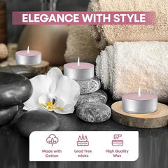 Price's Petali Brand Scented Tealights | 25 Pack Tealights 4 Hour Burn Time | Available in Multiple Scents (Rose)
