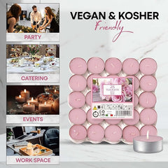 Price's Petali Brand Scented Tealights | 25 Pack Tealights 4 Hour Burn Time | Available in Multiple Scents (Rose)