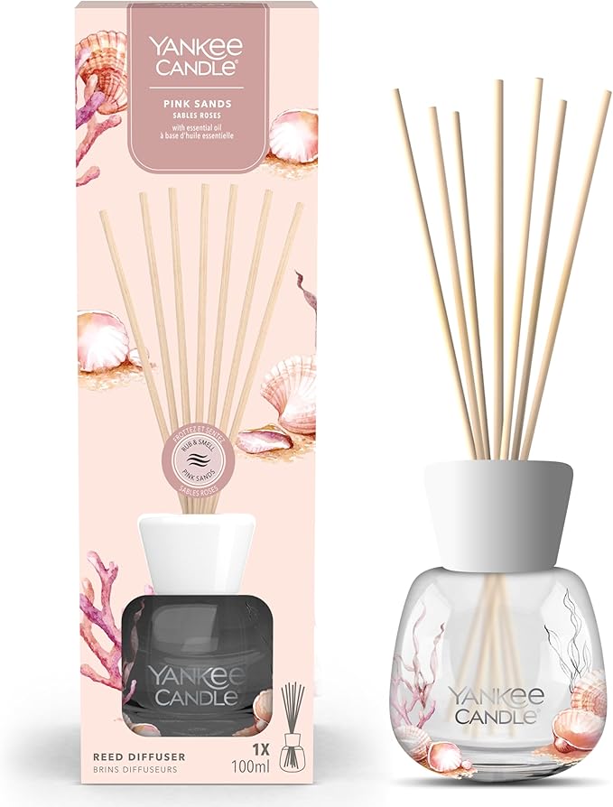 Yankee Candle Signature Scented Reed Diffuser | Pink Sands Aroma Diffuser | up to 10 Weeks of Fragrance | 100 ml for Women