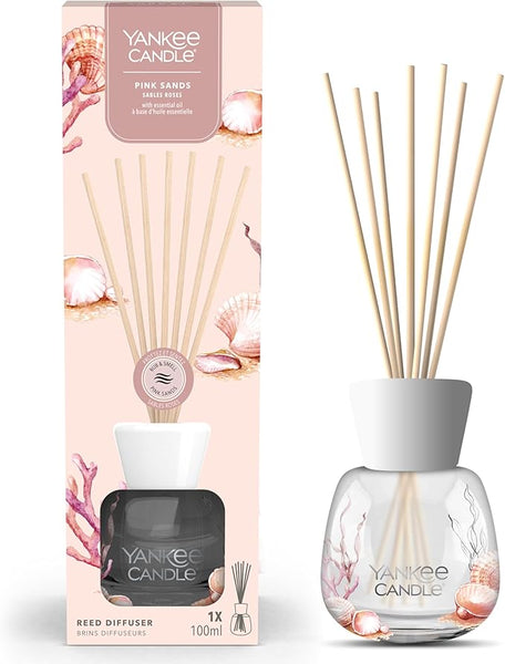 Yankee Candle Signature Scented Reed Diffuser | Pink Sands Aroma Diffuser | up to 10 Weeks of Fragrance | 100 ml for Women