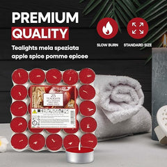 Price's Petali Brand Scented Tealights | 25 Pack Tealights 4 Hour Burn Time | Available in Multiple Scents (Apple Spice)