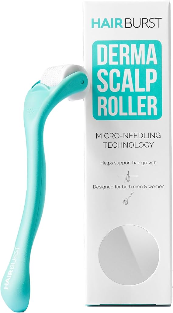 HAIR BURST Premium Microneedling Roller for Hair Growth: 0.25mm Dermaroller - Stimulates Scalp & Boosts Collagen Production - Ideal Micro Needling Tool for Women & Men With Thinning Hair