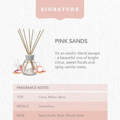Yankee Candle Signature Scented Reed Diffuser | Pink Sands Aroma Diffuser | up to 10 Weeks of Fragrance | 100 ml for Women