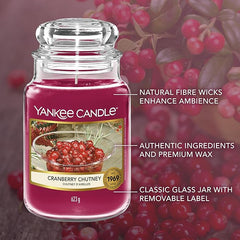 Yankee Candle Scented Candle | Cranberry Chutney Large Jar | Long Burning Candles: up to 150 Hours | Perfect Christmas Gifts for Women