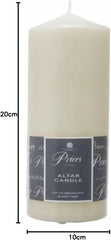 4 x Prices Ivory Altar Candle 200mm X 80mm 100 Hours Burn Time