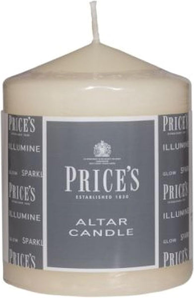 Price's Candles - Altar Candle - 100mm x 80mm - Unscented - Up To 50 Hour Burn Time - Smokeless & Dripless [Energy Class A]
