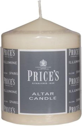 Price's Candles - Altar Candle - 100mm x 80mm - Unscented - Up To 50 Hour Burn Time - Smokeless & Dripless [Energy Class A]