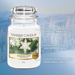 Yankee Candle Scented Candle | Sparkling Snow Large Jar | Long Burning Candles: up to 150 Hours | Perfect Christmas Gifts for Women