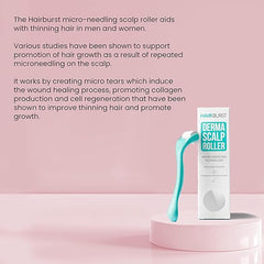 HAIR BURST Premium Microneedling Roller for Hair Growth: 0.25mm Dermaroller - Stimulates Scalp & Boosts Collagen Production - Ideal Micro Needling Tool for Women & Men With Thinning Hair