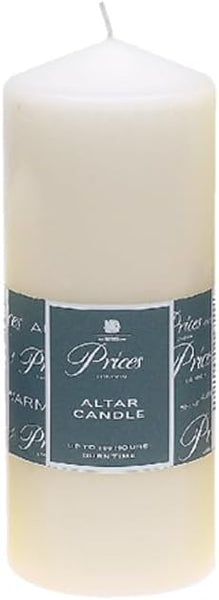 Price's Candles - Altar Candle - 250mm x 80mm - Unscented - Up to 50 Hour Burn Time - Smokeless & Dripless - Ideal for All Occasions [Energy Class A]