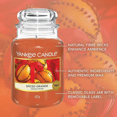 Yankee Candle Scented Candle | Spiced Orange Large Jar Candle | Burn Time: up to 150 Hours| Perfect Gifts for Women