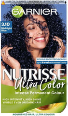 Garnier Nutrisse Ultra Color, Permanent Hair Dye, Intense Colour, For All Hair Types, 3.10 Midnight Blue