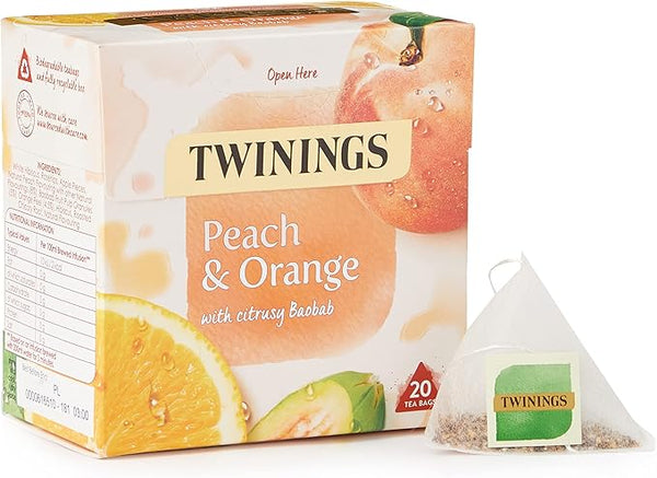Twinings Peach & Orange Tea Bags, 20 Count (Pack of 1)