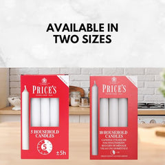 Price's - Household Candles - Pack of 5 - Unscented - 5 Hour Burn Time - Premium White Wax