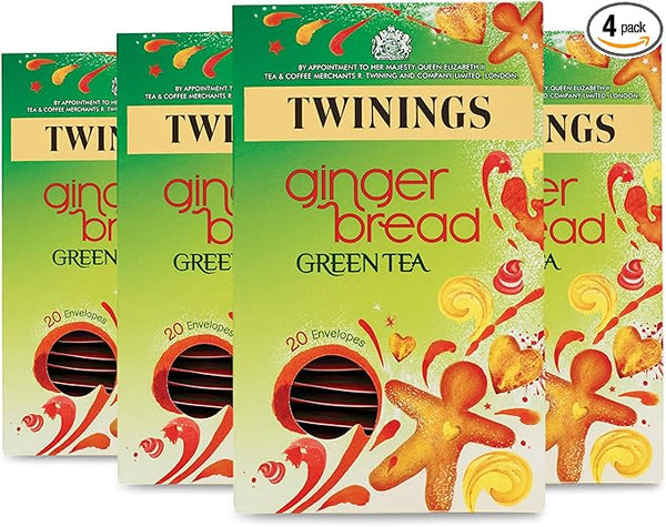 Twinings Gingerbread Green Tea, 80 Envelopes (Multipack of 4 x 20 Envelopes)