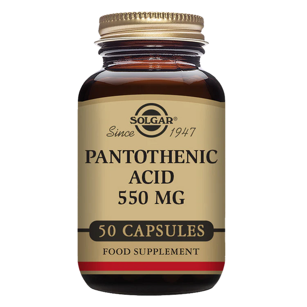 Solgar-Pantothenic Acid 550 mg Vegetable Capsules - Pack of 50