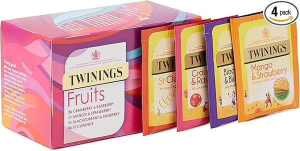 Twinings Fruit Selection, Mixed Set of 80 Tea Bags (Multipack of 4 x 20 Tea Bags)
