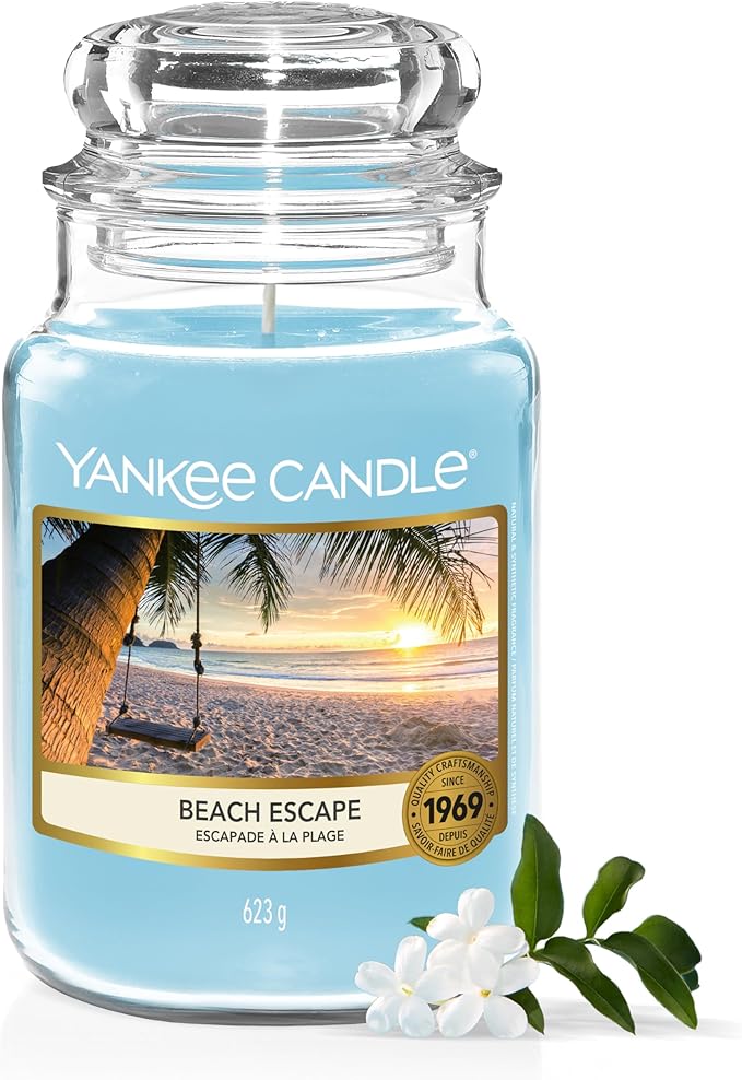Yankee Candle Scented Candle | Beach Escape Large Jar | Long Burning Candles: up to 150 Hours | Perfect Gifts for Women