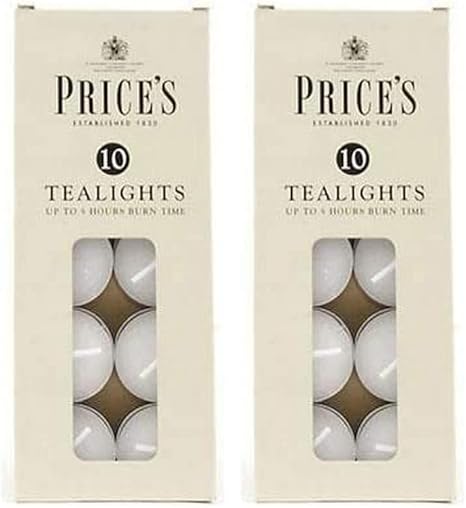 Prices Tealights Box White X10 (Pack of 2)