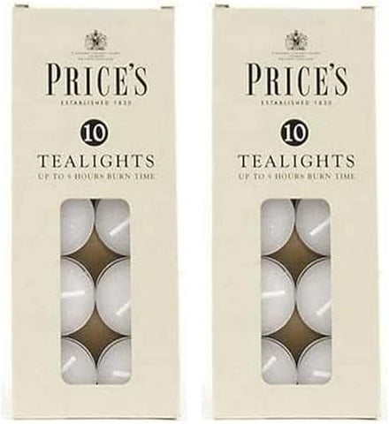 Prices Tealights Box White X10 (Pack of 2)