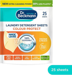 DR. BECKMANN Laundry Detergent Sheets Colour Protect | Orange & Peach | MAGIC LEAVES