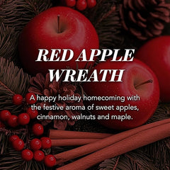 Yankee Candle Scented Candle | Red Apple Wreath Large Jar Candle | Long Burning Candles: up to 150 Hours