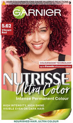 Garnier Nutrisse Ultra Color, Permanent Hair Dye, Intense Colour, For All Hair Types, 5.62 Vibrant Red