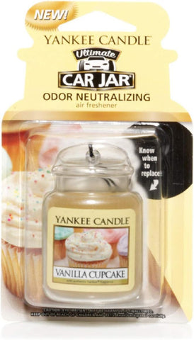 Yankee Candle Car Jar Ultimate Air Freshener | Vanilla Cupcake | Lasts up to 4 Weeks