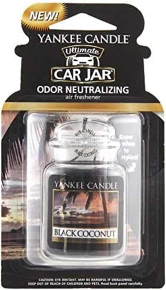 Yankee Candle Car Jar Ultimate Scented Air Freshener | Black Coconut | Lasts up to 4 Weeks