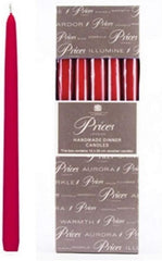 Price's Candles - 10" Venetian Wrapped Dinner Candles - Wine Red - 10 Pack - 7 Hour Burn Time - Unscented - Non-Drip - Solid Colour - Multi-Purpose