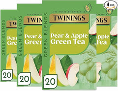 Twinings Green Tea, Apple and Pear 80 Tea Bags (Multipack of 4 x 20 Tea Bags), Packaging may vary