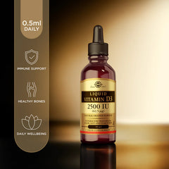 Solgar -Liquid Vitamin D3 2500 IU (62.5 mcg) - Natural Orange Flavour - 59ml