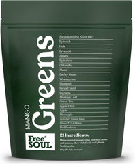 Free Soul Greens | 21 Advanced Greens, Superfoods, and Adaptogens Including KSM-66 Ashwagandha, Vegan & Gluten-Free, Advanced Natural Formula | UK Made | 30 Servings