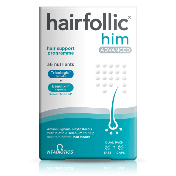 Vitabiotics Hairfollic Him Advanced (30 Tablets/30 Capsules)