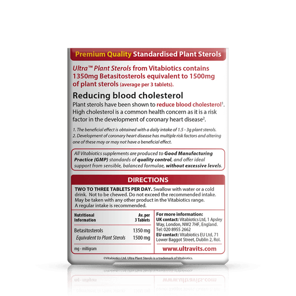 Vtabiotics Ultra Plant Sterols (500mg, 30 Tablets) Grovz.co.uk