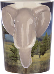 Puckator Elephant Savannah Decal Ceramic Shaped Handle Mug