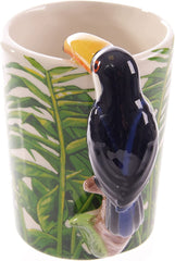 Puckator Toucan with Jungle Decal Ceramic Shaped Handle Mug