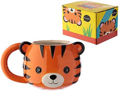 Puckator Adoramals Tiger Head Ceramic Shaped Mug, Tea Coffee Hot Drink
